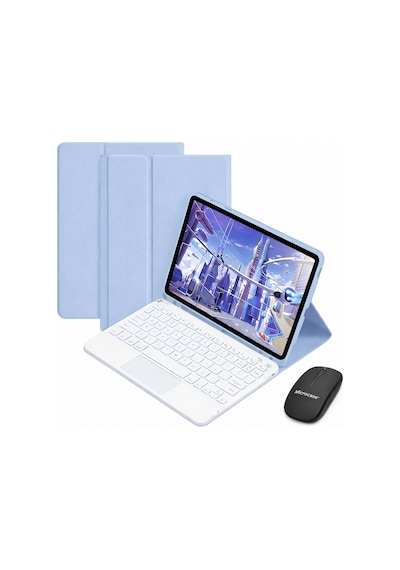 Microcase Xiaomi Poco Pad M1 12.1 İnch Tablet Uyumlu Bluetooth Touchpad Klavye+bluetooth Mouse+standlı Kılıf-bkk7