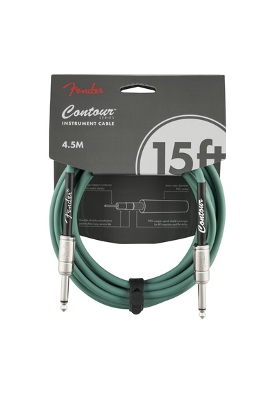 Fender Contour Serisi 4,5 Mt. Gitar Kablosu Sherwood Green Enstrüman Kablosu