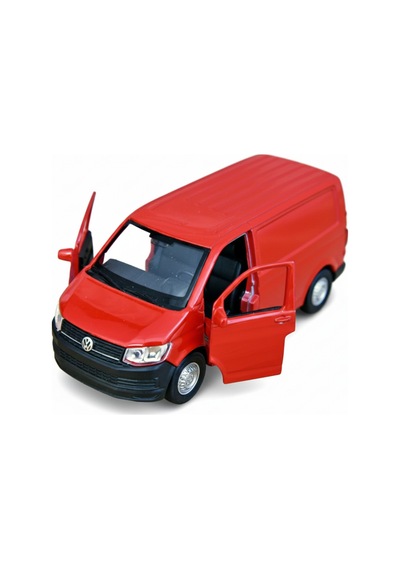 Kırmızı 1:43 Ölçek Die Cast Kapıları Açılır Lisanslı Volkswagen Transporter Van Metal Model Araba Çok Renkli