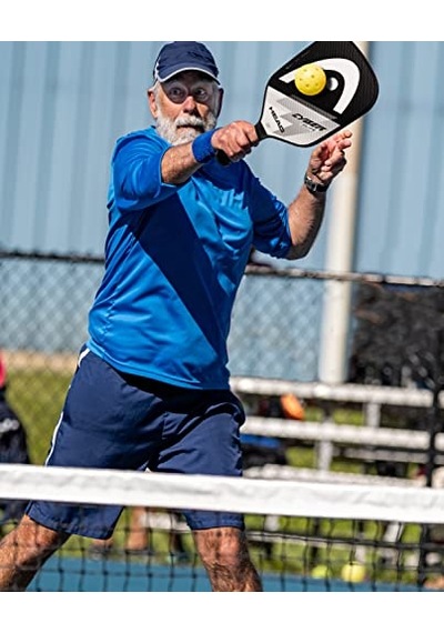 Head Cyber Elite Pickleball Paddle, Fiberglas Yüzey, Siyah/beyaz Renk, Orta Seviyelere Başlıyor Açık Mavi
