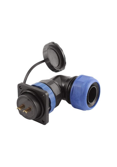 Sd28 Su Geçirmez 2 Pin 28 Mm Yuvarlak Konnektör 90 Dirsek
