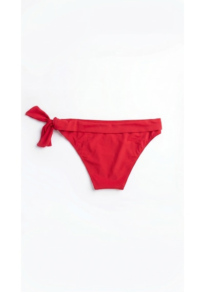 Zi Kırmızı Bir Taraf Kalın Ip Bağcıklı Bikini Altı