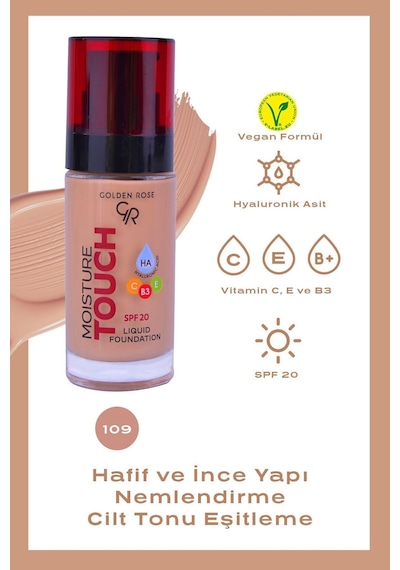 Moisture Touch Liquid Foundation Spf20 No: 109 Nemlendirici Etkili Fondöten 109