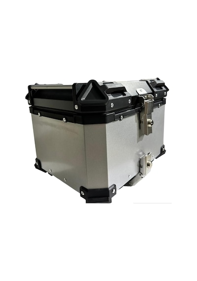 Alüminyum Motosiklet Çantası 46 Litre Silver Gri