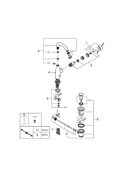 Grohe Essence 241730 Tek Kumandalı 1/2 M Boyut Lavabo Bataryası