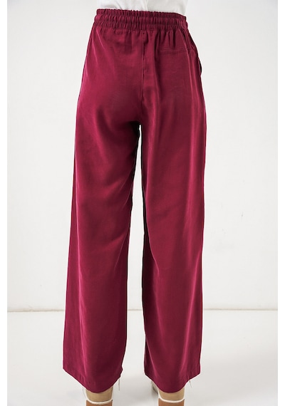 Bigdart Kadın Yüksek Bel Geniş Paça Pantolon 30097 - Bordo