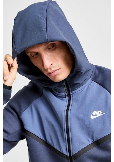 Nike Tech Fleece Mix Full Zip Windrunner Hoodie Kapüşonlu Unisex Sweatshirt Lacivert