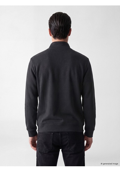 Lcwaıkıkı Classic Antrasit Dik Yaka Erkek Fermuarlı Sweatshirt