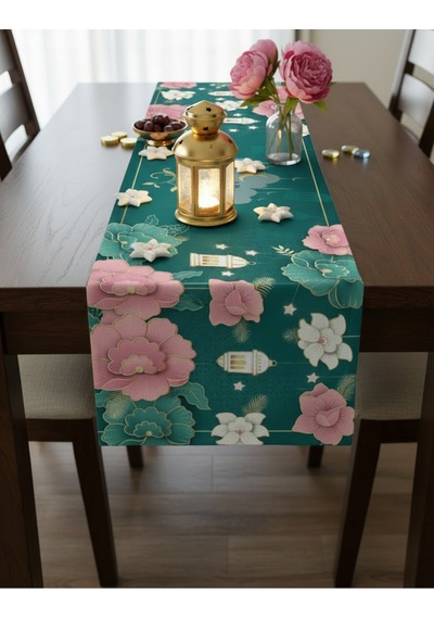 Ramazan Ayı Motifli Dijital Baskılı Runner Masa Örtüsü 40x140 Cm Rmz-7