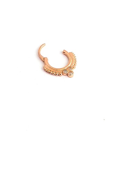 925ayar Gümüş Tasarım Rose Tragus Halka Piercing Altın