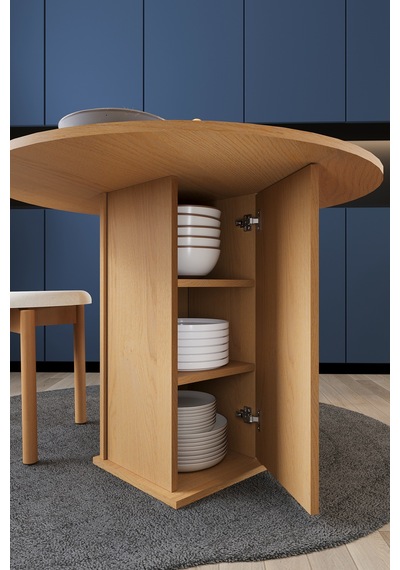 Modern Dolaplı 4 Kişilik Mutfak Yemek Masası %100 Mdf Mutfak Yemek Odası Masası Ym04 Karına