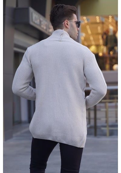 Madmext Taş Basic Örgü Hırka 5996 Taş Rengi