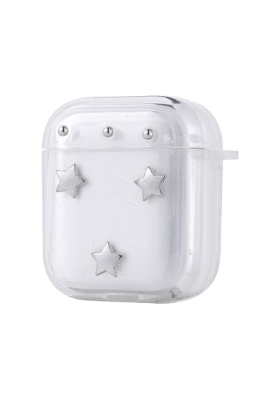 Airpods 1. Nesil 2016 A1523-a1722-a1602 Uyumlu Kılıf Airbag Tasarımlı Simli Şeffaf Kutup Kılıf Airbag 44 - Yıldız - T36621