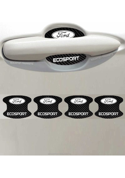 Ford Ecosport Modeline Özel 4 Parçalı Karbon Çizik Koruyucu Kapı İçi Folyo Seti Ecosport Yazılı 4 Adet