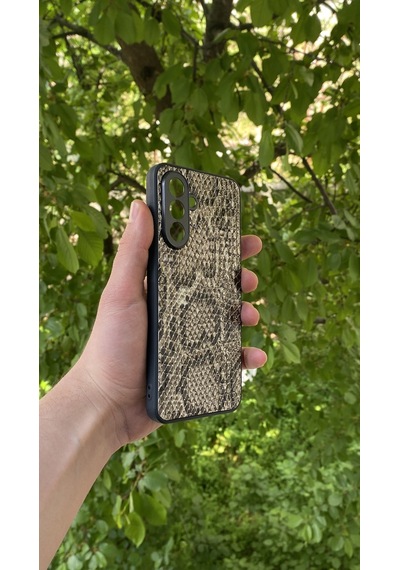 Samsung Uyumlu Galaxy A56 Yılan Desenli Kabartma Dokulu Kılıf Sarı