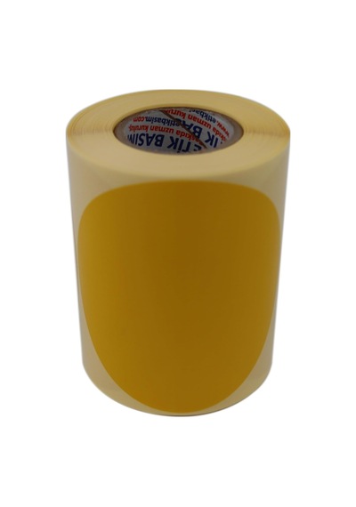 Kuşe Daire Renk Baskılı Çap Etiketi 100mm Daire Ölçülerinde Yuvarlak Çıkartma Sticker Ruloda 250 Adet Kendinden 1