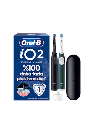 Oral-b Io2 Şarjlı/elektrikli Diş Fırçası, 2'li Set, Siyah & Orman