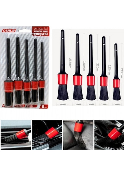 Carub Araç İçi Temizleme Fırçası Detay Temizlik 5li Set Br0922566 1 Adet