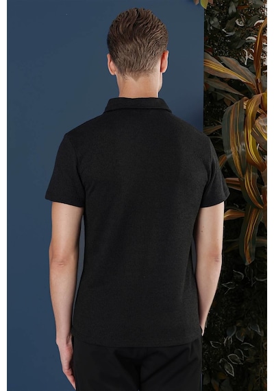 Efor Ts 871 Slim Fit Siyah Spor T-shirt Siyah