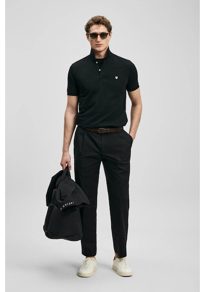 Lufian Laon Smart Siyah Erkek Polo Yaka T-shirt 111040230
