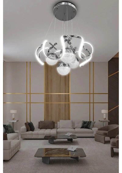 Arya Xl 4 Top Modern Salon - Oturma Odası Avizesi Kumandasız-krom