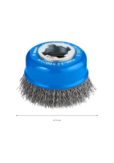 Professional Accessories Clean Dalgalı Tencere Fırçası Metal İçin, X-lock İçin, Ø 75 Mm, Tel Kalınlığı 0,3 Mm, Ø 125 Mm