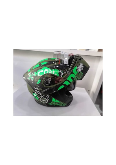 Jk 902 Çene Açılır Mat Yeşil Mat Siyah Güneş Vizörlü Kask