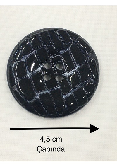 Rugan Düğme Kaban Düğmesi Büyük Boy 4 Lü Set Lacivert 4,5 Cm 5