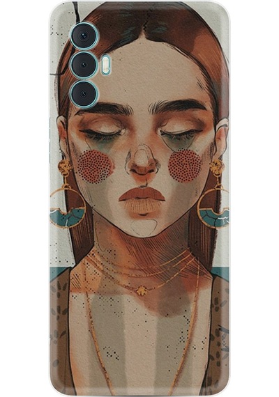 Tecno Spark 8 Pro Kılıf Resimli Silikon Woman Maniplatiun 1362