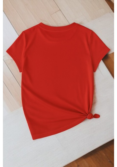 Uyguntarz Unisex Pırlantalı Kadın Portresi Tasarım Basklı Tshirt Kırmızı