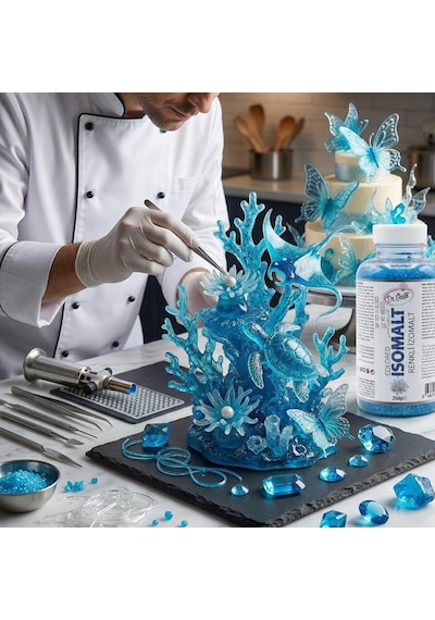 Renkli İzomalt Isomalt Mavi 250 Gr Şeker Sanatı Ve Pasta Dekorasyon İçin