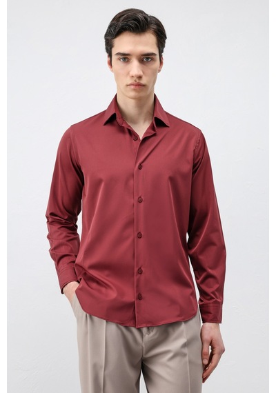 Antioch Comfort Slim Erkek Gömlek Bordo