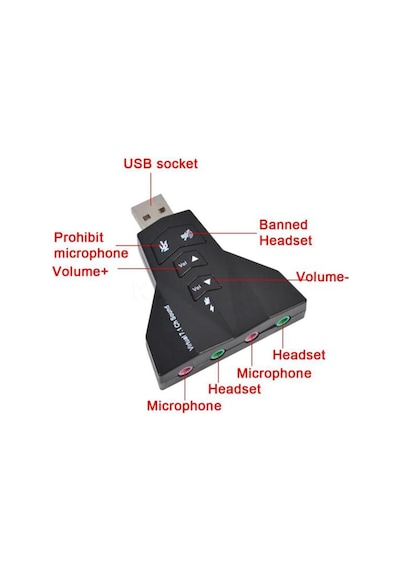 7 Kanal Mikrofon Destekli Çift Girişli Çevirici Harici Usb Ses Kartı