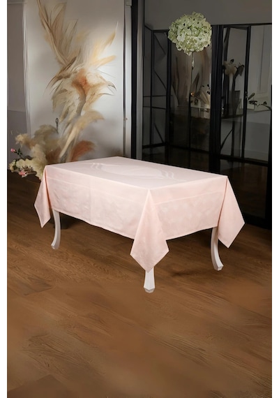 Aslı Lüx Jakar Polycotton Kumaş Pudra Masa Örtüsü 160x320 Cm - 1053 Çok Renkli