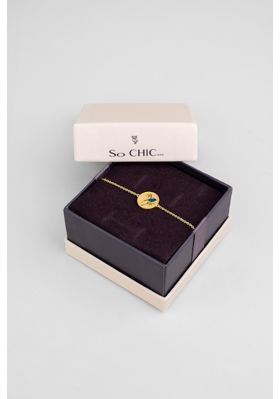 So Chic Serenat Kuşu 18 Ayar Sarı Altın Kaplama 19 Cm Gümüş Bileklik Sarı