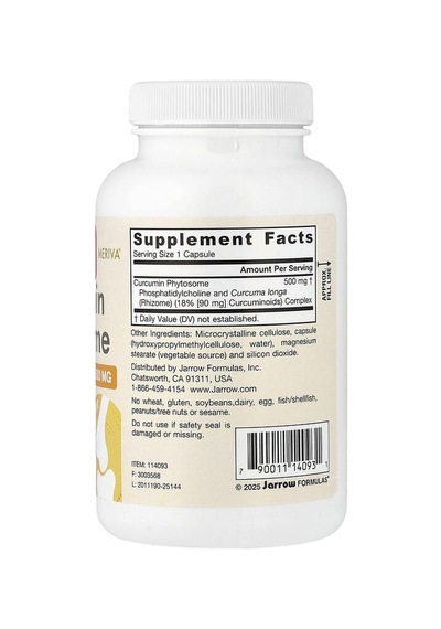 Jarrow Formulas, Curcumin Phytosome, 500 Mg, 120 Veggie Capsules