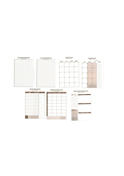 Mynote Planlayıcı 17x24 Sert Kapak Spiralli 100 Sayfa Krem Krem