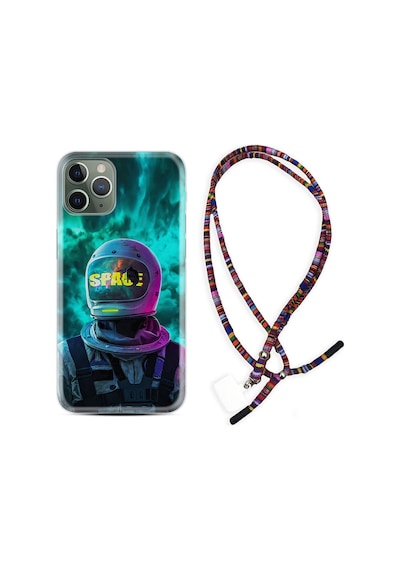 Apple Uyumlu iPhone 11 Pro Max Kılıf Rasta Boyun Askılı Space 1814