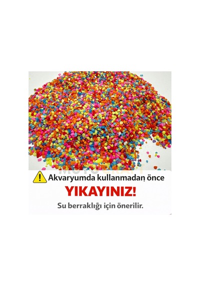 Renkli Akvaryum Taşı Dekoratif Granül Kum Bonibon Taş Teraryum Vazo Ve Saksı Dekoru
