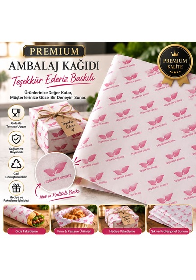 Ambalaj Kağıdı 50 Adet 35x50 Cm 42 Gr Gıda Temasına Uygun Paketleme Ve Hediye Kağıdı