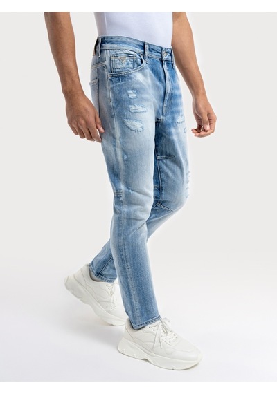 Loose Tapered Loose Fit Erkek Pantolon Denim