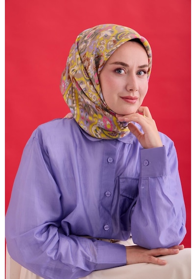 Silk Home Twill İpek Eşarp 11478-11 Pembe, Sarı, Vizon, Yeşil, Eflatun