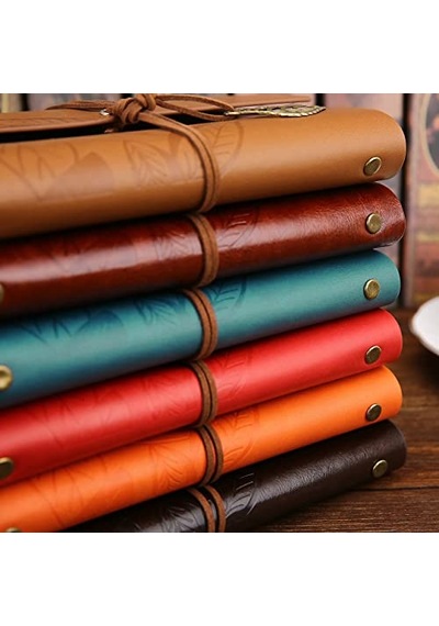 Yapraklı Not Defteri Klasik Pu Deri Kapak Seyahat Defteri Travel Journal Günlük Seyahat Günlüğü Doldurulabilir Es Çok Renkli