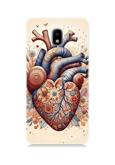 Samsung Galaxy J2 Pro Uyumlu Çiçekli Kalpte Sevgi Desenli Silikon Kılıf Çok Renkli