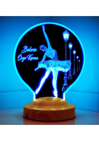Balerin Hediyesi Kişiye Özel Isimli Bale Led Lamba