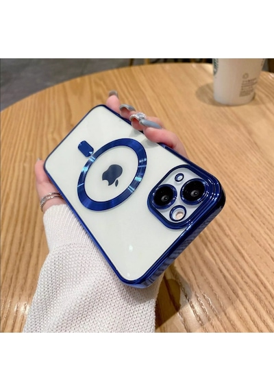 Apple Uyumlu iPhone  14 Plus Kilif Magsafe Kamera Lensli Korumali Seffaf 561062587
