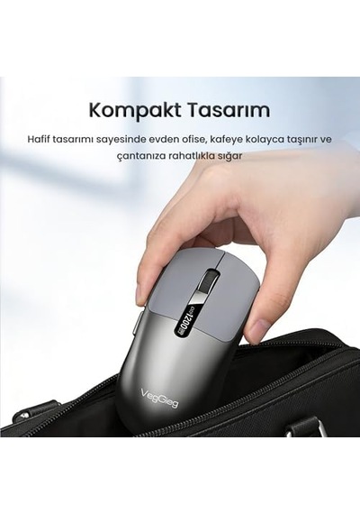 G900 Dual-mode Bluetooth 5.3 Ve 2.4ghz 3600dpı Ekranlı Şarjlı Optik Kablosuz Mouse Siyah