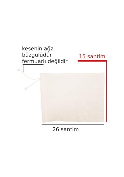 Bakliyat Ham Bez Saklama Kesesi Büzgülü Ürün Yüzde Yüz Pamuk Kotondur 26x15 Santim Hacim 1 Kilo