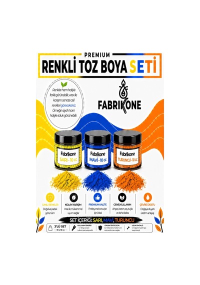 3'lü Set Premium Parafin Soya Wax Toz Mum Boyası Hobi Seti - 10 Cc Sarı, Mavi, Turuncu Bkfab3srmt10g Karışık