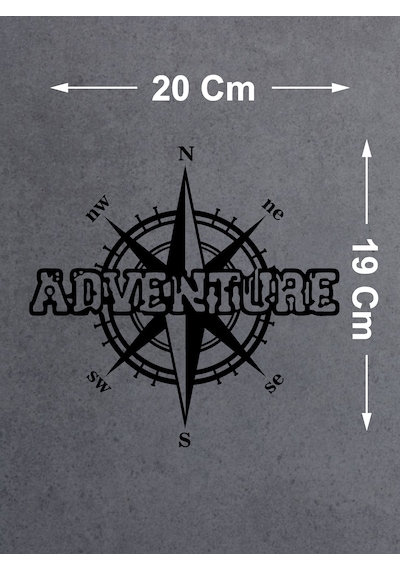 Pusula Ve Adventure Sticker - Araba Oto Karavan Motosiklet Cam Sticker - 00052 20x19 Cm